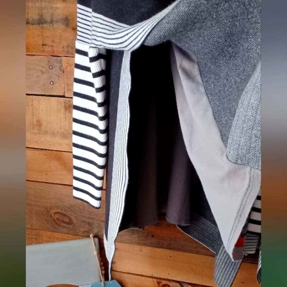 Upcycled Gray Shark Graphic Long Sleeve Top - Picture 7 of 12